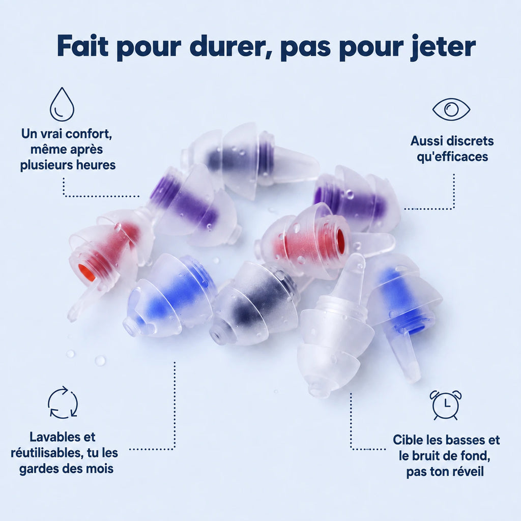 Bouchons d'oreille réutilisables - Biendormir