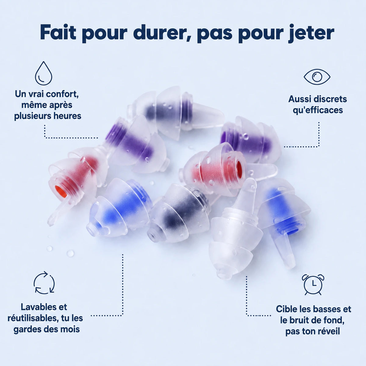 Bouchons d'oreille réutilisables - Biendormir