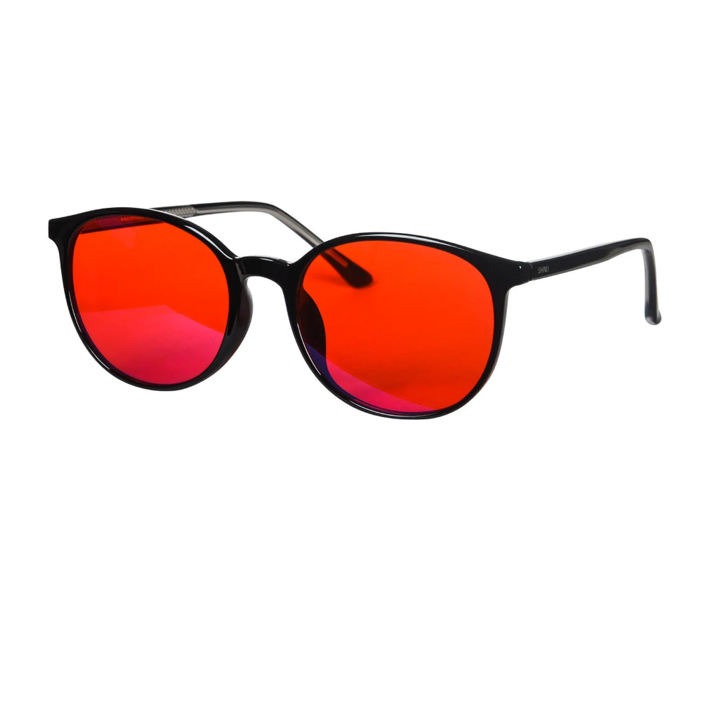 red glasses red blue light glasses for better sleep blue light blocking glasses orange lenses Tr90  women eyeglasses SH2022